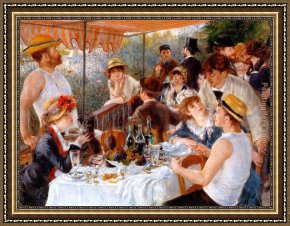 The Hunting Party Framed Paintings - The Boating Party Lunch I by Pierre Auguste Renoir