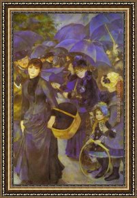 Pierre-auguste Cot Framed Paintings - The Umbrellas by Pierre Auguste Renoir
