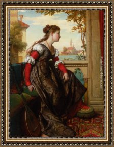 Silent Thoughts Framed Paintings - Distant Thoughts by Pierre Jan van der Ouderaa