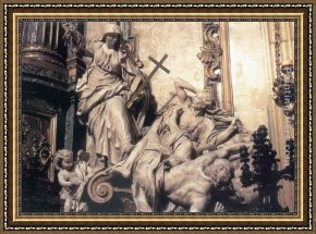 Gros Framed Paintings - Religion Overthrowing Heresy and Hatred by Pierre Le Gros the Younger