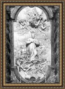 Gros Framed Paintings - St Aloyzius Gonzaga in Glory by Pierre Le Gros the Younger