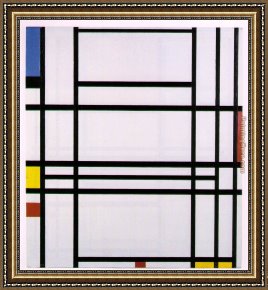 Piet Mondrian Framed Paintings - Composition No. 10 by Piet Mondrian