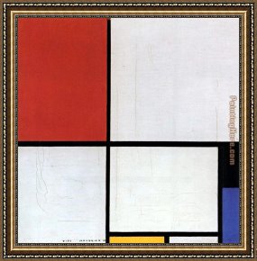 Composition II in Red Blue And Yellow Framed Paintings - Composition with Red Blue Yellow by Piet Mondrian