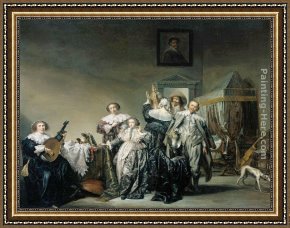The Meagre Company Framed Paintings - Galant Company by Pieter Codde