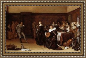 The Meagre Company Framed Paintings - Musical Company by Pieter Codde