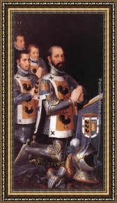 Jane Maxwell, Duchess of Gordon And Her Son The Marquis of Huntly Framed Paintings - Portrait of Jan Lopez Gallo and His Three Sons by Pieter Pourbus