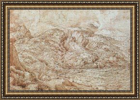 Antibes And The Maritime Alps Framed Paintings - Landscape of the Alps by Pieter the Elder Bruegel