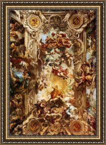 Allegory of Virtue Framed Paintings - Allegory Of Divine Providence by Pietro da Cortona