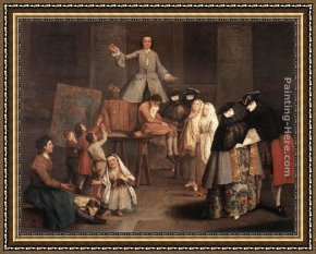 Pulling a Tooth Framed Paintings - The Tooth Puller by Pietro Longhi