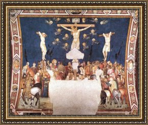 Crucifixion Framed Paintings - Crucifixion by Pietro Lorenzetti