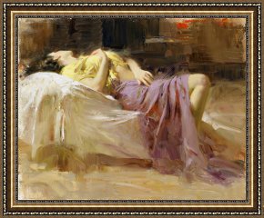 Ducks on a Riverbank on a Sunny Afternoon Framed Paintings - Afternoon Repose by Pino