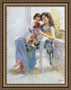 Her Favorite Book Framed Paintings - Book of Poems by Pino