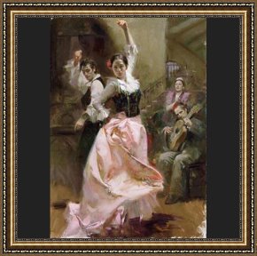 Dancing in The Wind Framed Paintings - DANCING IN BARCELONA by Pino