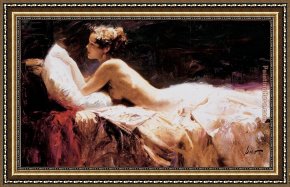 An Evening in Prague Framed Paintings - Evening Repose by Pino