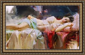 Sleeping Beauty Framed Paintings - Everlasting Beauty by Pino