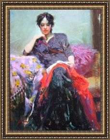 Her Favorite Book Framed Paintings - Her Favorite Book by Pino