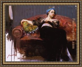 Silent Thoughts Framed Paintings - Sweet Thoughts by Pino