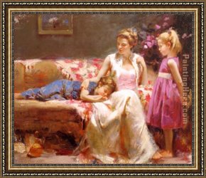 A Little Prince Likely in Time to Bless a Royal Throne Framed Paintings - Time to Remember by Pino