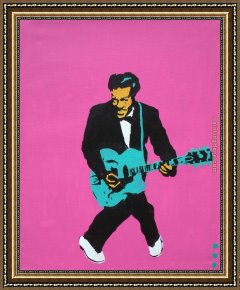 Hemicycle of The Ecole Des Beaux-arts - Detail Framed Paintings - chuck berry on pink by Pop art