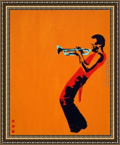 Oranges Framed Paintings - miles on orange by Pop art