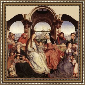 St Wolfgang Altarpiece Resurrection of Lazar Framed Paintings - St Anne Altarpiece (central panel) by Quentin Massys