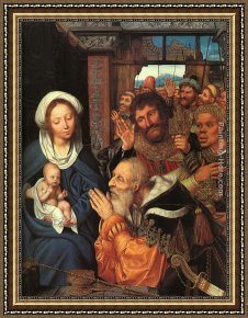 Triptych of The Adoration of The Magi Framed Paintings - The Adoration of the Magi by Quentin Massys