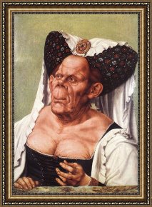 Jane Maxwell, Duchess of Gordon And Her Son The Marquis of Huntly Framed Paintings - The Ugly Duchess by Quentin Massys
