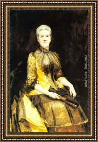 Portrait of Mrs Abney Framed Paintings - A Portrait of Mrs. James Leigh Coleman by Raimundo de Madrazo y Garreta