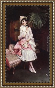 Raimundo De Madrazo Y Garreta Framed Paintings - Lady With A Mask by Raimundo de Madrazo y Garreta