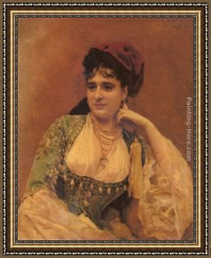 Raimundo De Madrazo Y Garreta Framed Paintings - Portrait Of A Lady by Raimundo de Madrazo y Garreta