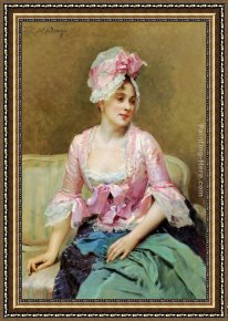 Raimundo De Madrazo Y Garreta Framed Paintings - Portrait of Aline Mason by Raimundo de Madrazo y Garreta