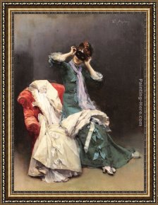 Raimundo De Madrazo Y Garreta Framed Paintings - Preparing for the Costume Ball by Raimundo de Madrazo y Garreta