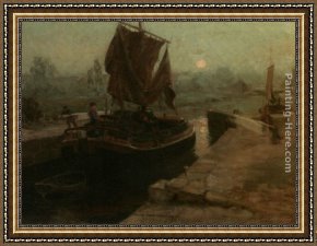 The Lock Framed Paintings - Through the Lock by Ralph Hedley