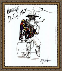 Vague Et La Perle Framed Paintings - Fear And Loathing In Las Vegas I by Ralph Steadman Art