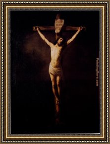 Cross in The Wilderness Framed Paintings - Christ On The Cross by Rembrandt
