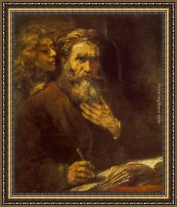 The Martyrdom of St. Matthew Framed Paintings - Evangelist Matthew by Rembrandt