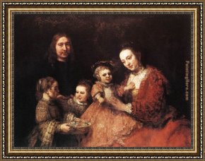 Rembrandt Framed Paintings - Family Group by Rembrandt