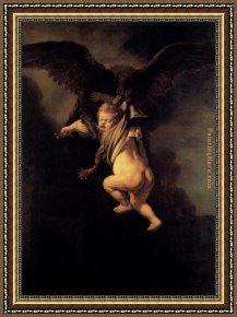 Ganymede Framed Paintings - The Abduction Of Ganymede by Rembrandt