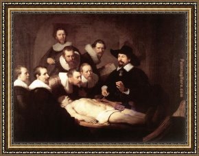 Rembrandt Framed Paintings - The Anatomy Lecture of Dr Tulp by Rembrandt