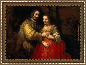 Rembrandt Framed Paintings - The Jewish Bride by Rembrandt