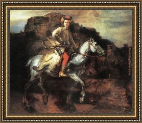 Riders Framed Paintings - The Polish Rider by Rembrandt