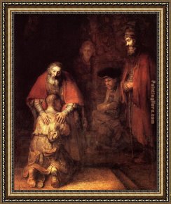 Return Framed Paintings - The Return of the Prodigal Son by Rembrandt