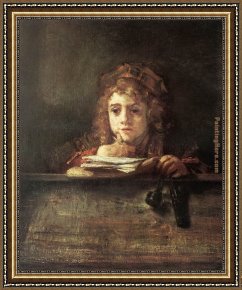 Rembrandt Framed Paintings - Titus by Rembrandt