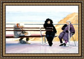 Yanow Framed Paintings - December, Brighton Beach by Rhoda Yanow