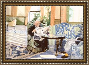 Yanow Framed Paintings - Interior of Rome Hotel by Rhoda Yanow