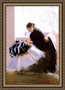 Yanow Framed Paintings - Seamstress by Rhoda Yanow
