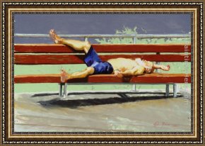 Yanow Framed Paintings - Unguarded Moment by Rhoda Yanow