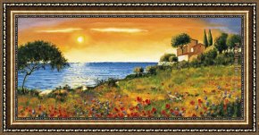 Richard Leblanc Framed Paintings - Sunlight Coast by Richard Leblanc