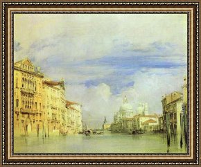 Richard Framed Paintings - Venice. The Grand Canal. by Richard Parkes Bonington