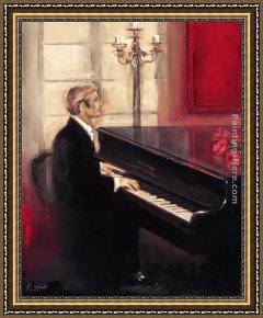 Lady in Her Boudoir Framed Paintings - Song for a Lady by Robert Duval